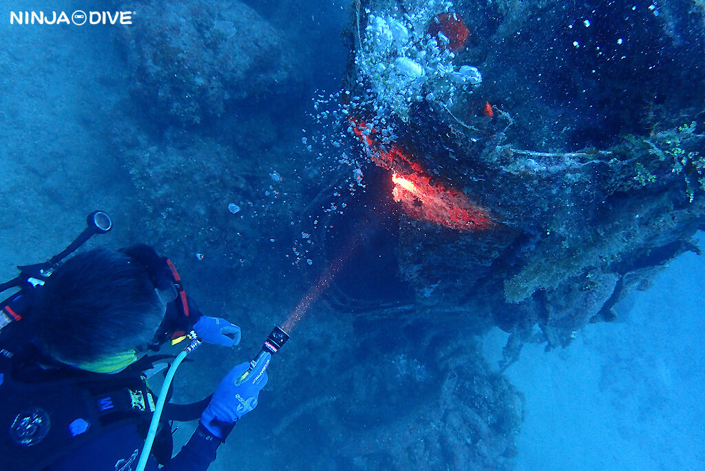 NINJA DIVE 忍者ダイブ 貸し切り プライベート チャーター ファンダイビング ボートダイビング グアム ダイビング ビギナー 初心者 少人数 シャークスピット バルボンバー 九十九式艦上爆撃機 ダイビングショップ レック 沈船