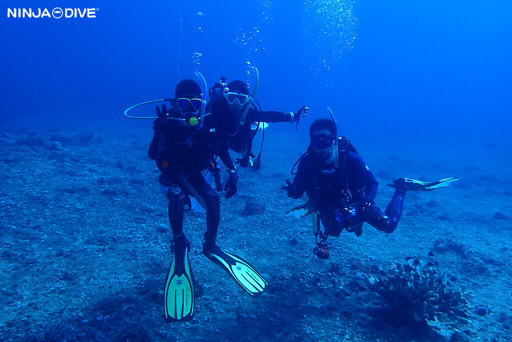 NINJA DIVE 忍者ダイブ 貸し切り プライベート チャーター ファンダイビング ボートダイビング グアム ダイビング ビギナー 初心者 少人数 バラクーダロック ダイビングショップ カップル 家族