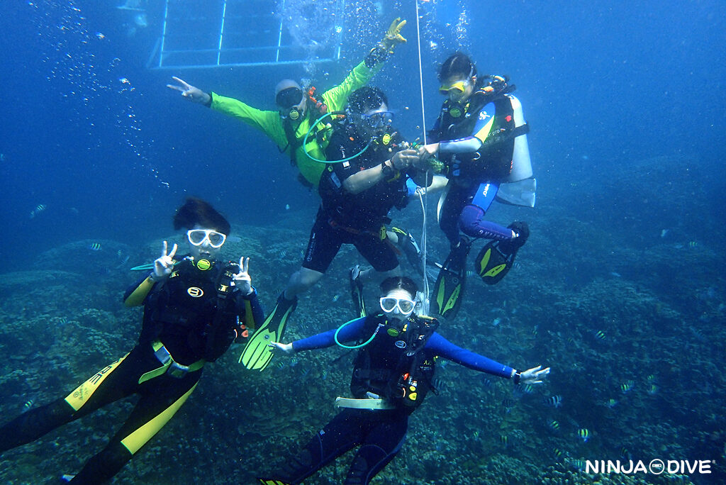 NINJA DIVE 忍者ダイブ 貸し切り プライベート チャーター ボートチャーター ファンダイビング ボートダイビング グアム ダイビング ビギナー 初心者 少人数 ダイビングショップ 家族 お子様連れ グアム 10歳