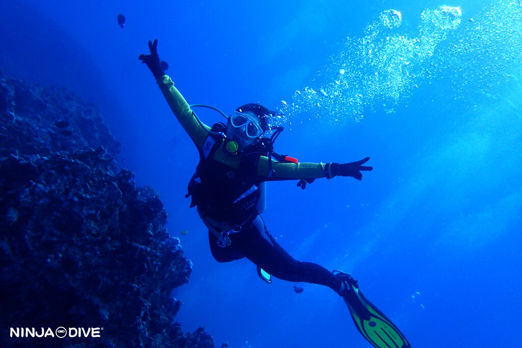 NINJA DIVE 忍者ダイブ 貸し切り プライベート チャーター ファンダイビング ボートダイビング グアム ダイビング ビギナー 初心者 少人数 ブルーホール ハップスリーフ ダイビングショップ おひとりさま カップル ショップツアー 女子旅