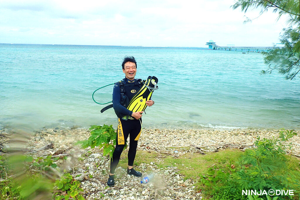 NINJA DIVE 忍者ダイブ 貸し切り プライベート チャーター ファンダイビング ボートダイビング グアム ダイビング ビギナー 初心者 少人数 ダイビングショップ おひとりさま ブランク ビーチダイビング リフレッシュダイビング