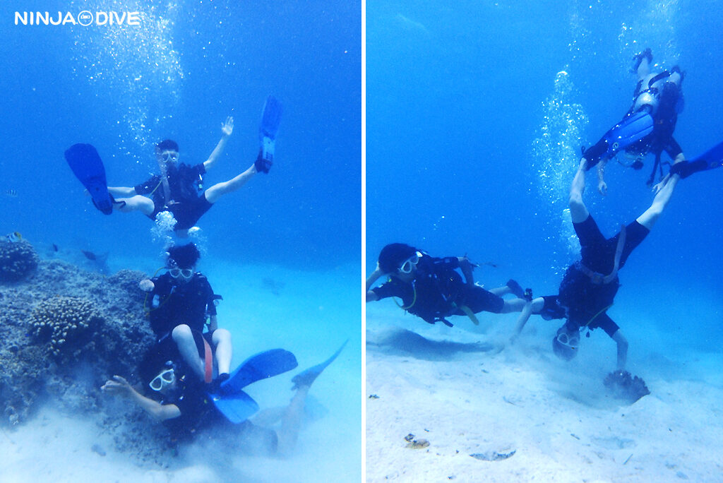 NINJA DIVE 忍者ダイブ 貸し切り プライベート ビーチダイビング グアム 体験ダイビング ビギナー 初心者 ダイビングショップ お魚いっぱい カップル リフレッシュダイビング ブランク 体験ダイビング 夏休み